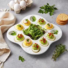 Peohud deviled egg platter ideal for Easter, parties, and holiday spreads.