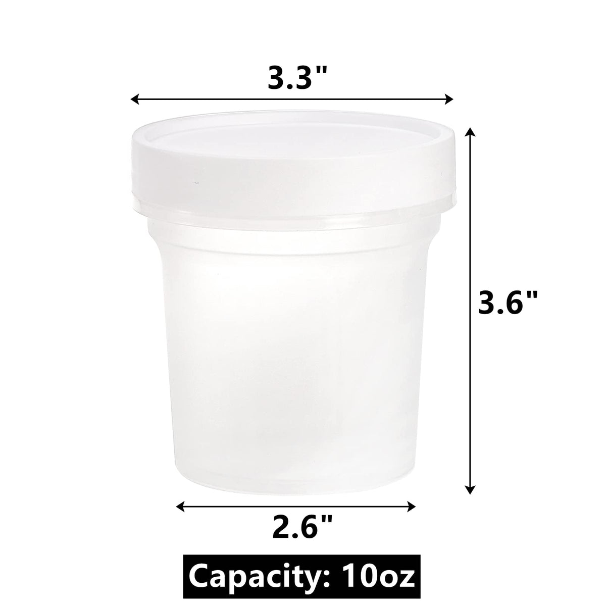 Peohud 10 oz freezer jars for ice cream and sorbet