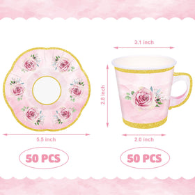 Peony Man pink floral plates with gold rim coordinating table decor.