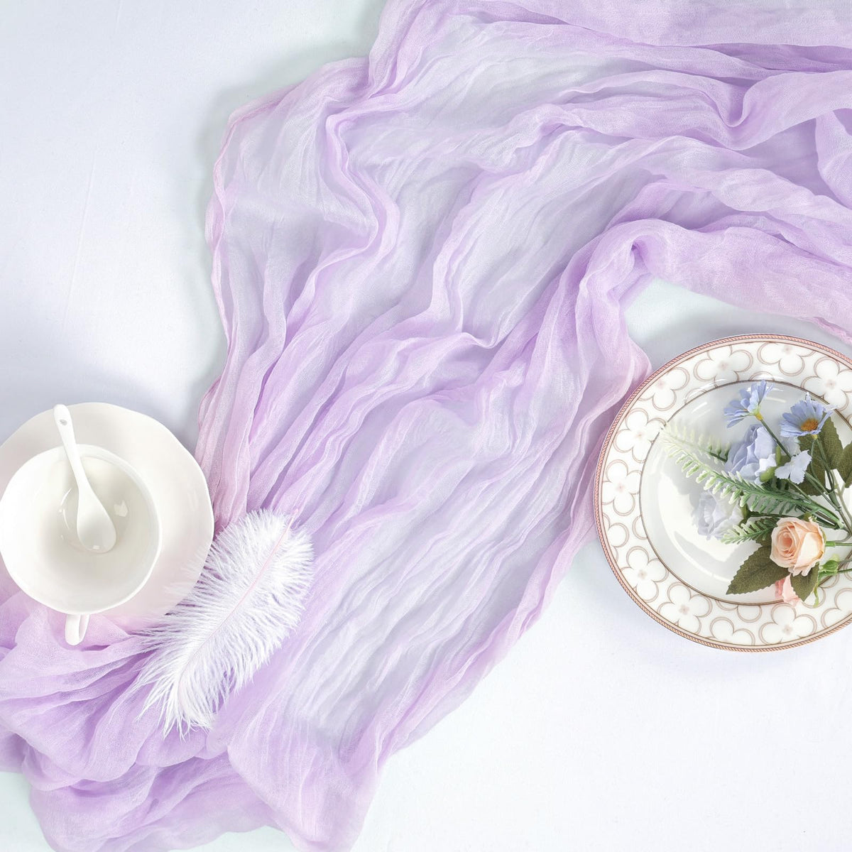 pepmily 120 inch table runner showing natural wrinkles for rustic charm
