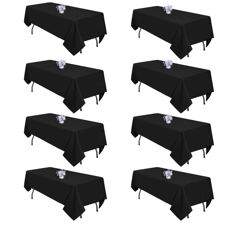 pepmily 8-pack black tablecloth for 8-foot tables, ready for events