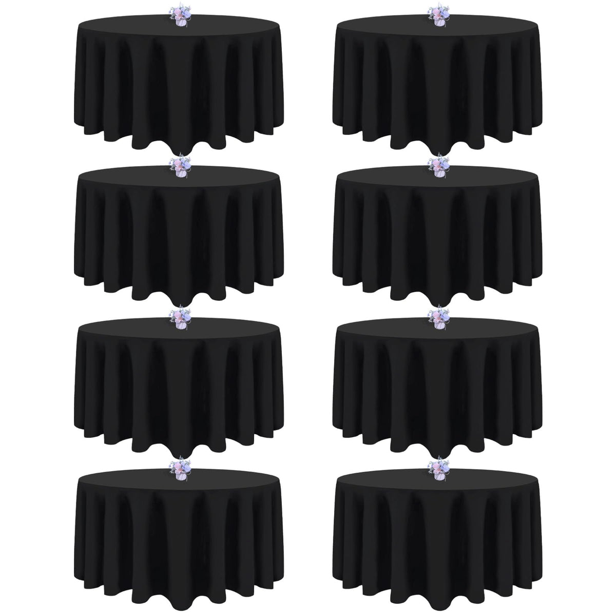 pepmily black round 90-inch tablecloth for an elegant banquet setting