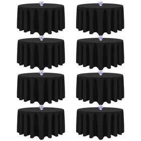 pepmily black round 90-inch tablecloth for an elegant banquet setting