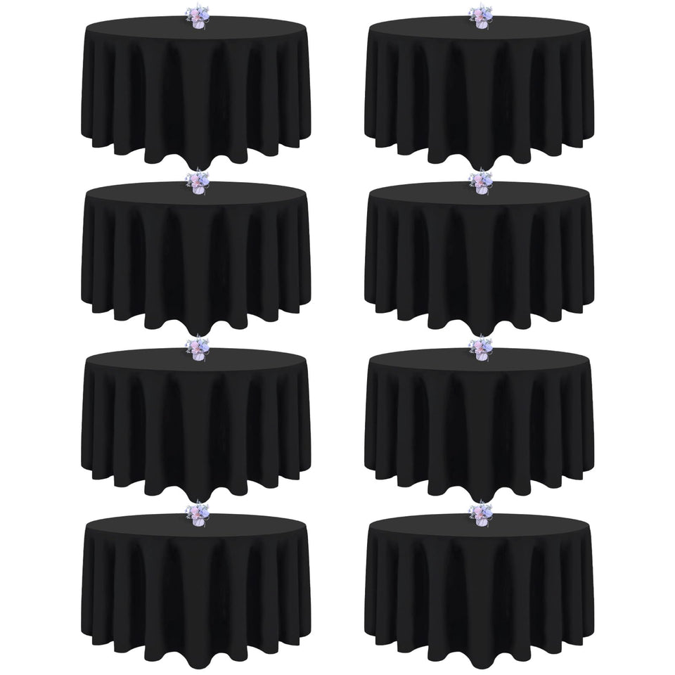 pepmily black round 90-inch tablecloth for an elegant banquet setting