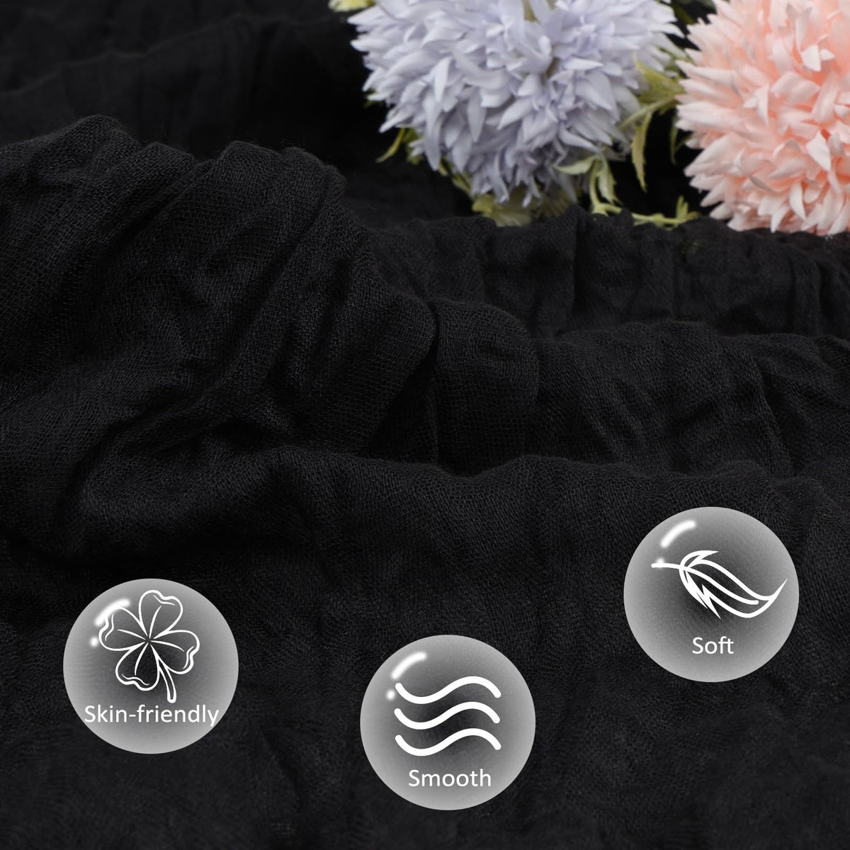 pepmily dense polyester gauze provides a smooth touch and refined look.