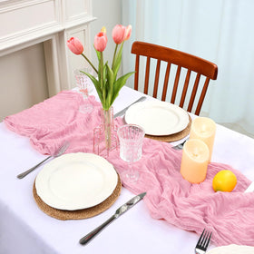 pepmily rustic sheer table runner pink creates timeless charm for celebrations.