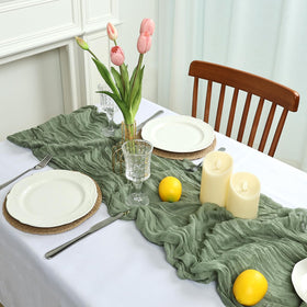 pepmily sage green cheesecloth runner arch-decoration adds romantic backdrop