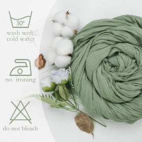 pepmily sage green cheesecloth table runner baby shower setup option