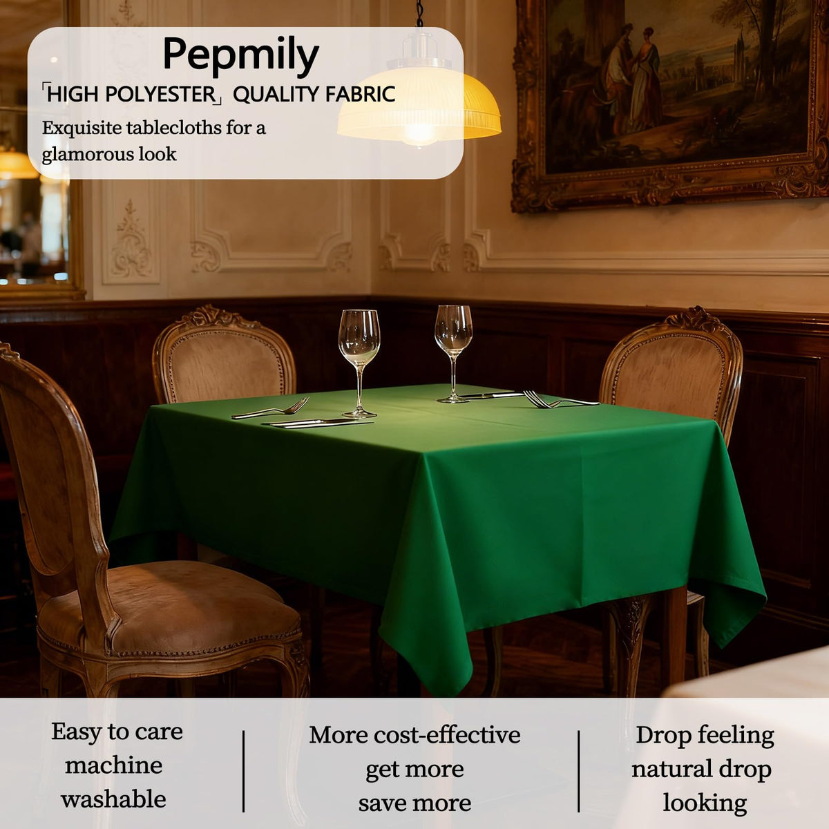pepmily eight-pack tablecloths are reusable for weddings, parties, and events