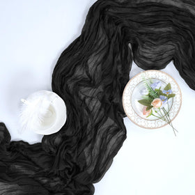 pepmily black cheesecloth runner perfect for holidays parties and weddings