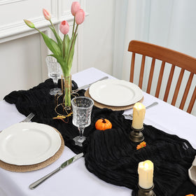 pepmily table runner wrinkle detail shows long-lasting easy-drape decor