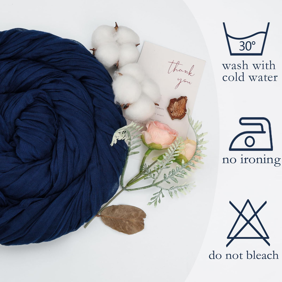 pepmily navy runner at wedding arch or baby shower setup