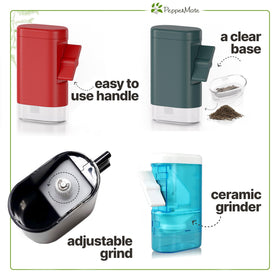 PepperMate 723 clear-fill-base lets you see remaining pepper or salt at a glance.