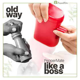 PepperMate ceramic grinder non-corrosive preserves flavors during grinding.