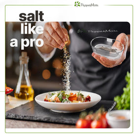 PepperMate compact 5.5-inch design fits tables for quick seasoning.