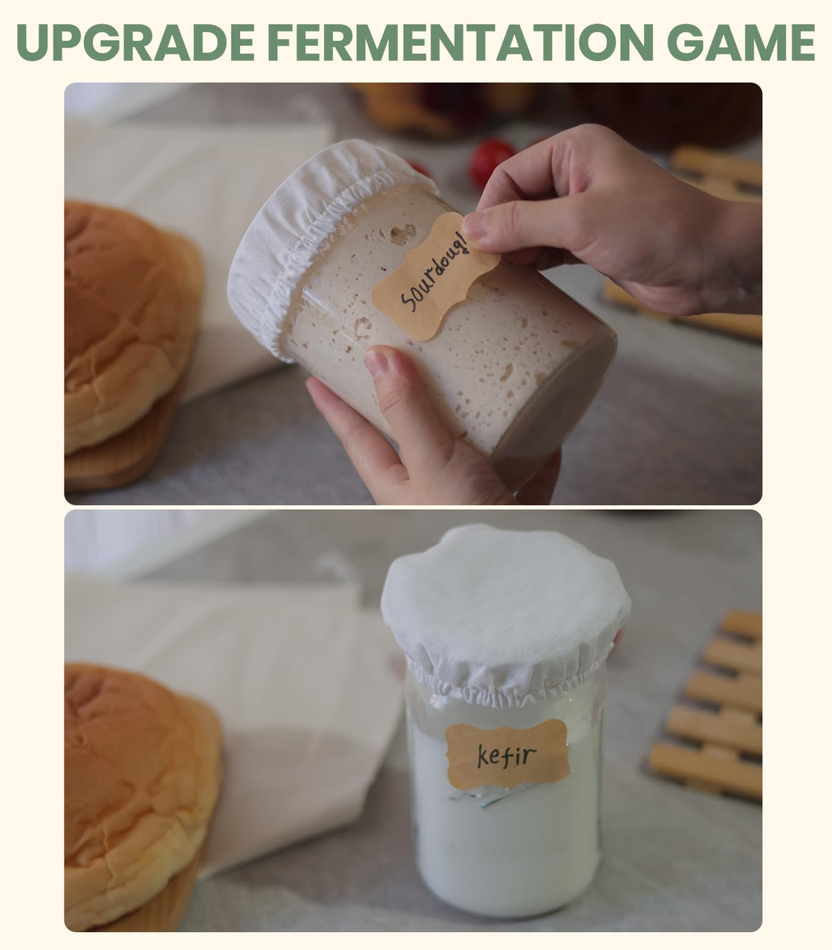 Perenllareta jar cover in action on a fermentation setup suitable for kombucha.