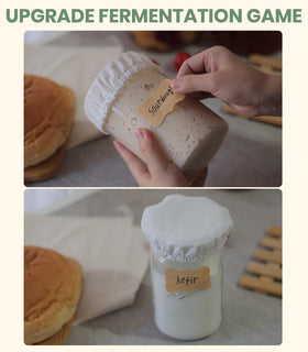 Perenllareta jar cover in action on a fermentation setup suitable for kombucha.