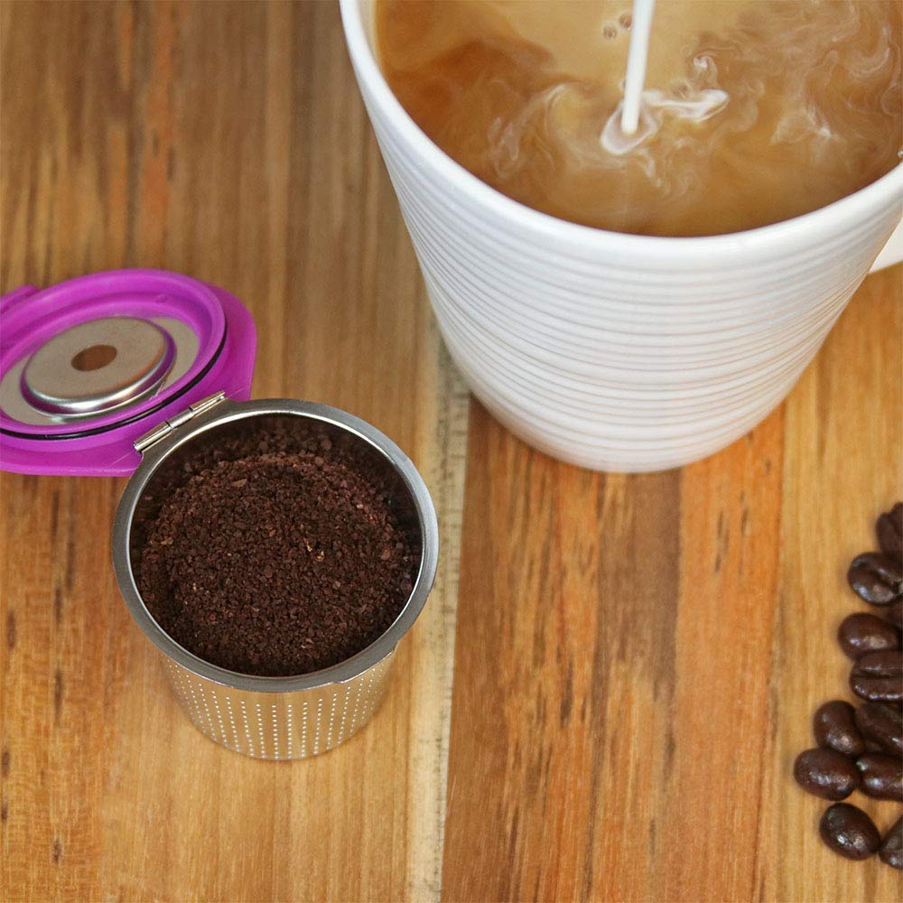 Perfect Pod Cafe Flow stainless steel capsule emphasizes an eco-friendly reusable coffee option.