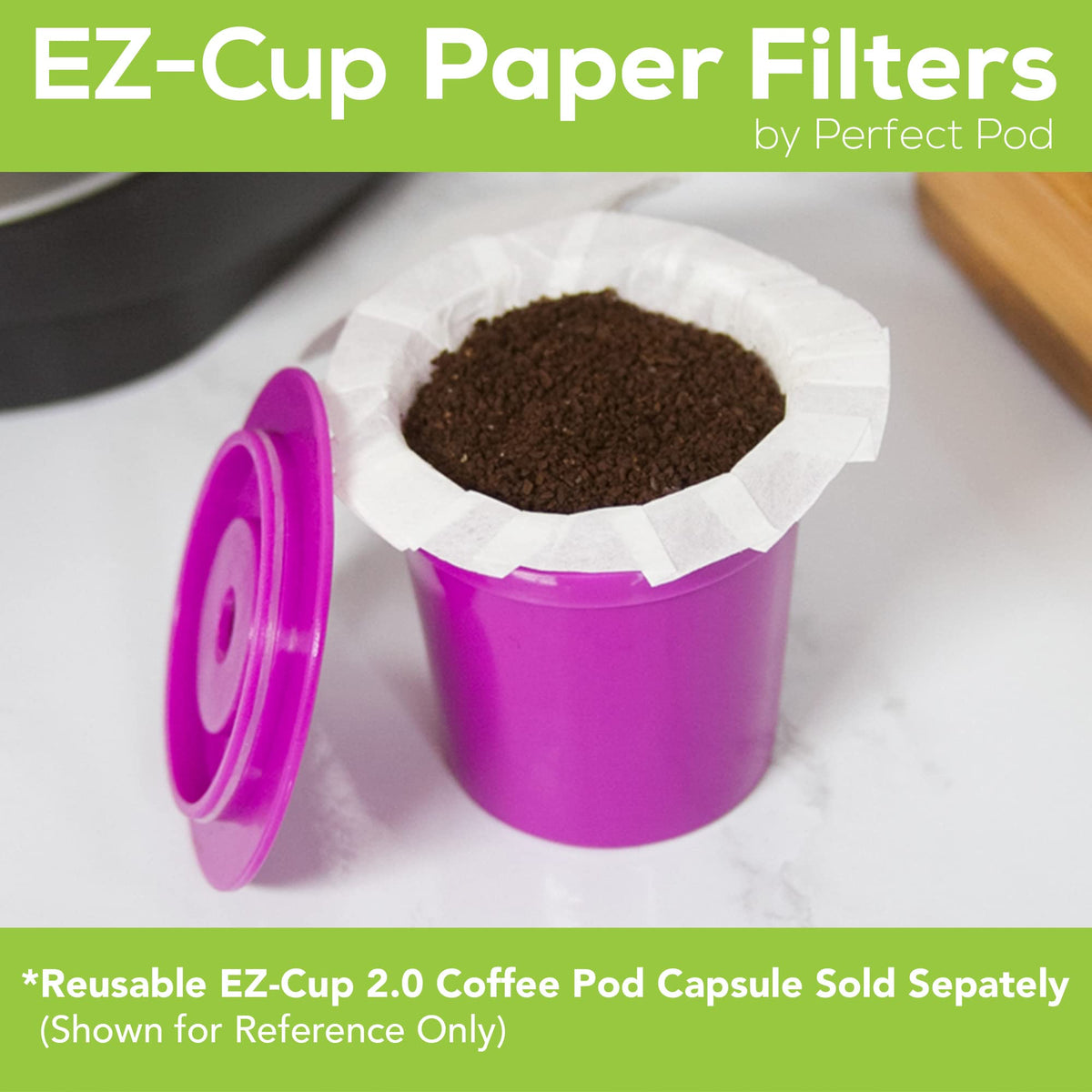 Perfect Pod compatible with reusable coffee pods for mess-free brewing.