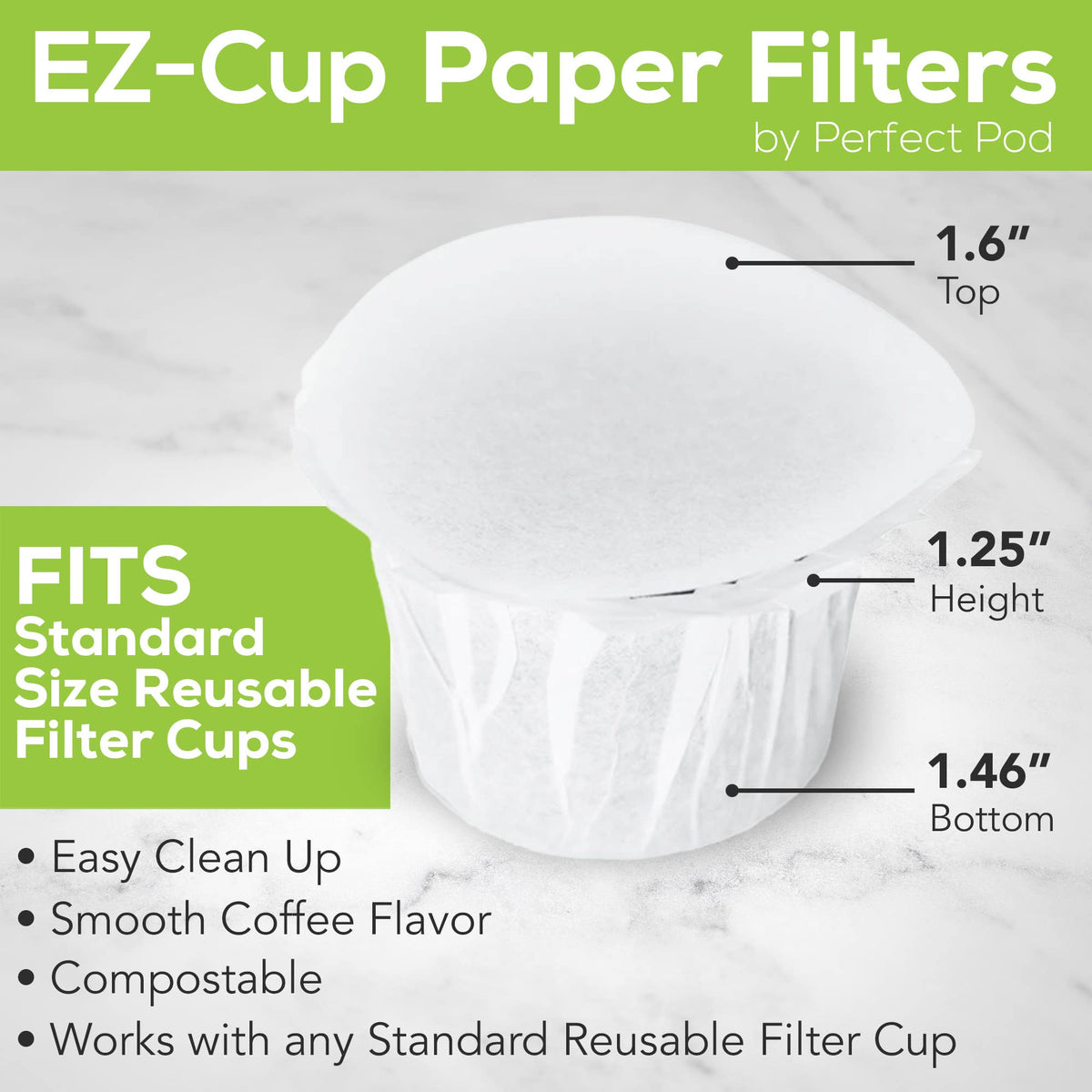 Perfect Pod EZ-Cup 2.0 filter in use removes oils for a smoother cup.