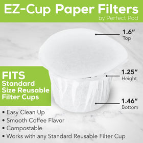 Perfect Pod EZ-Cup 2.0 filter in use removes oils for a smoother cup.