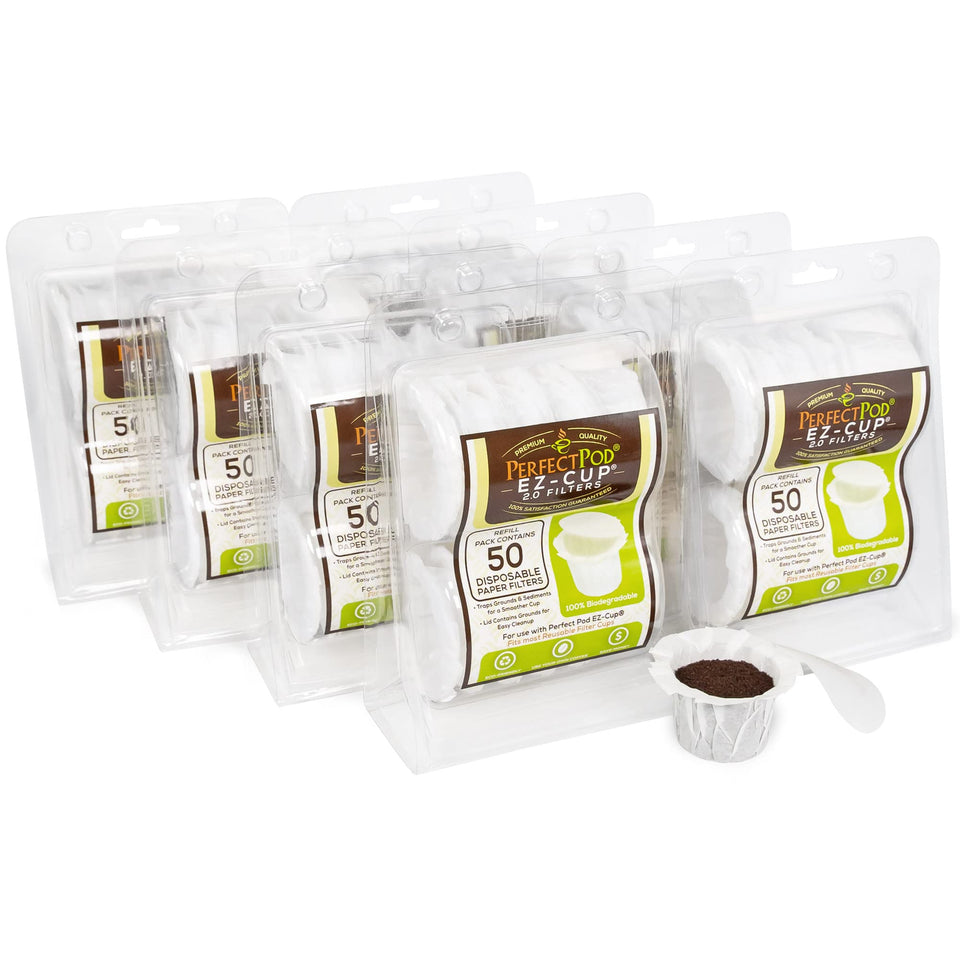 Perfect Pod EZ-Cup disposable paper filter front view for clean coffee filtration.