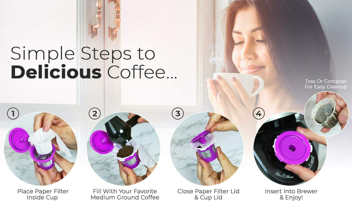 Perfect Pod mess-free filter solution minimizes cleanup after brewing.