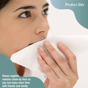Perfect Stix Bell Marque napkin at a restaurant table setting, for clean, crisp presentation.