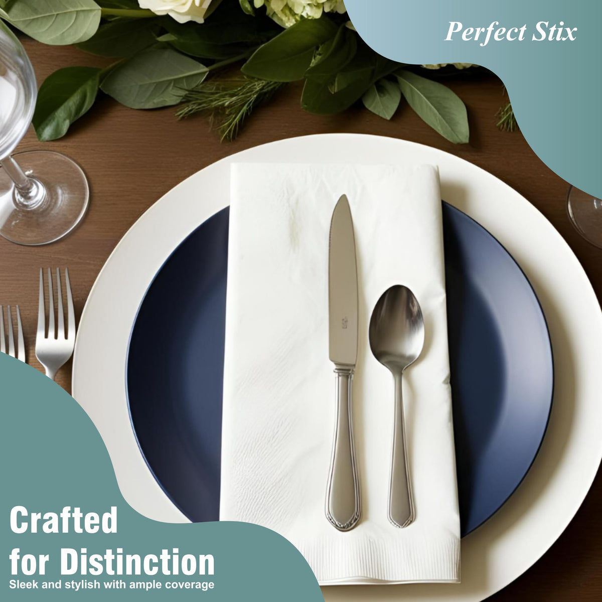 Perfect Stix Bell Marque white napkins pack of 300, ready for restaurant or event use.