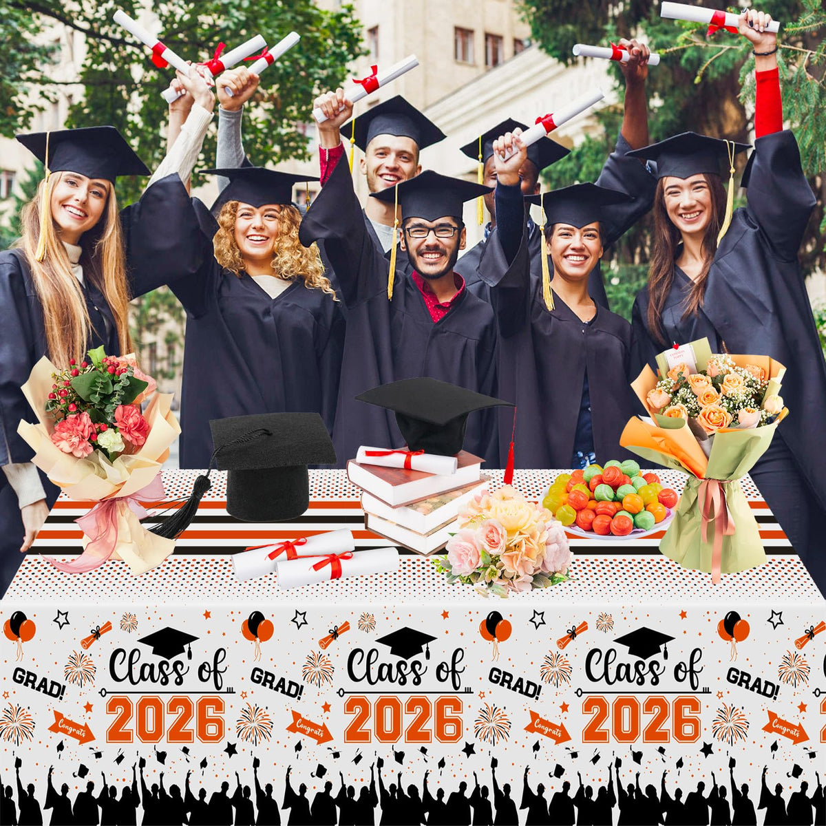 PERFQU class of 2026 design with cap and diploma accents