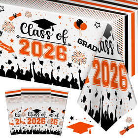 PERFQU graduation tablecloth 3-pack setup for 2026 party decor