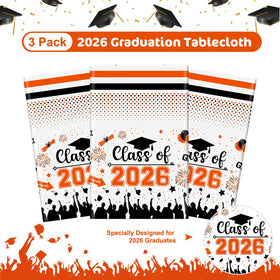 PERFQU orange and black colors create bold graduation table coverage