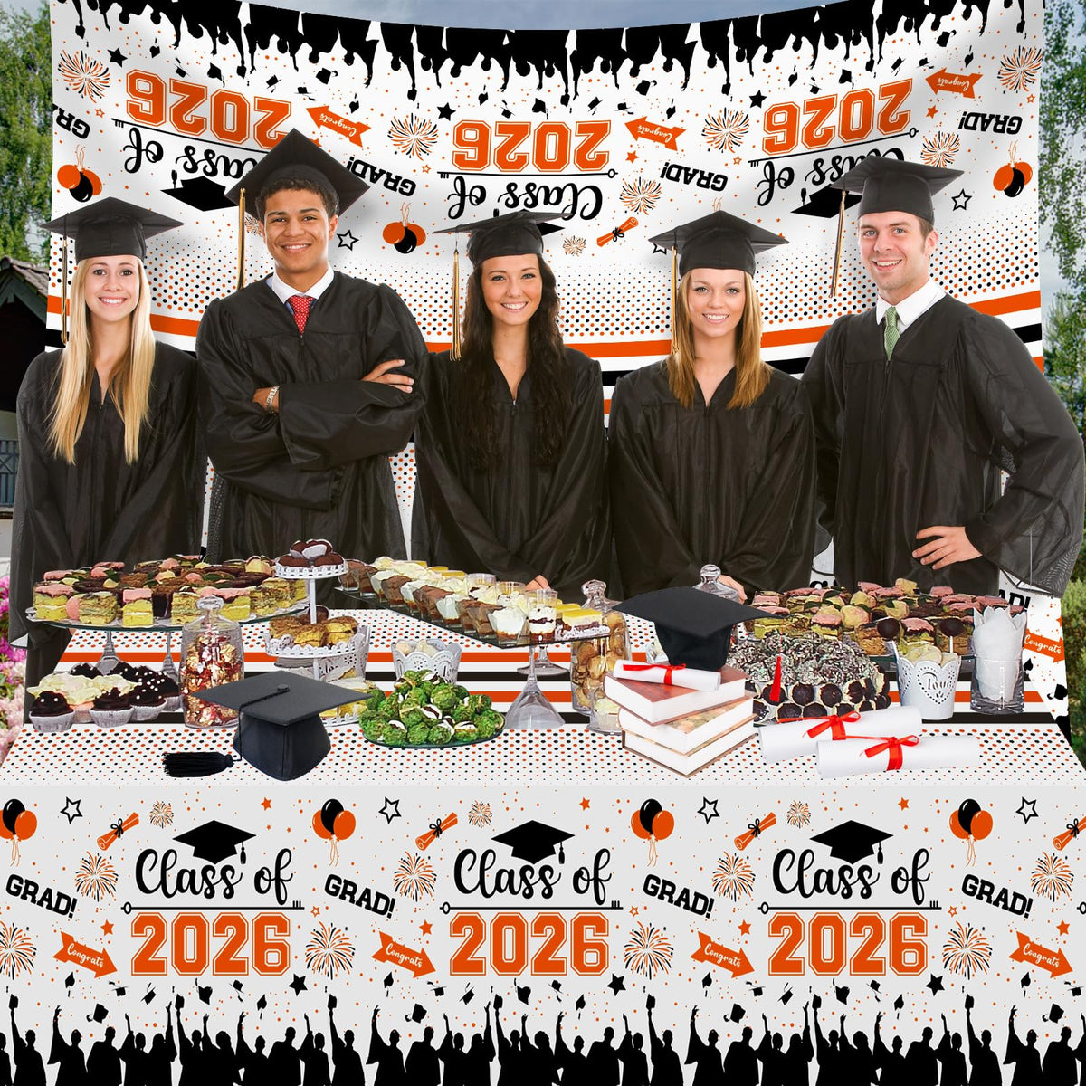 PERFQU photo booth backdrop complementing 2026 graduation celebrations