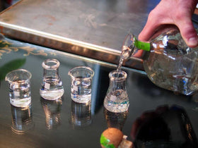 Periodic Tableware Erlenmeyer flasks included for authentic cocktail crafting