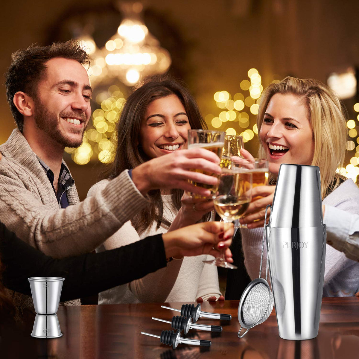 Perjoy dishwasher-safe bar tools for quick cleanup after entertaining.