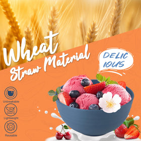 Perlapoc 26 oz wheat straw bowls suited for soups and cereals.
