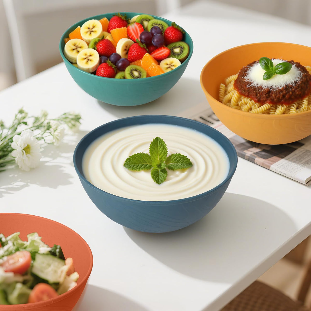 Perlapoc wheat straw bowls 40oz inside capacity for generous servings