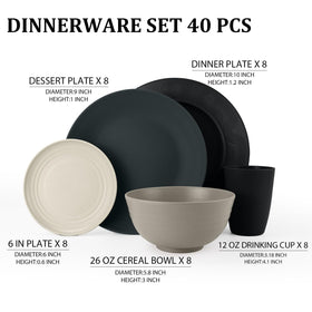 Perlapoc 10-inch plate from the wheat straw set for sturdy family dining.
