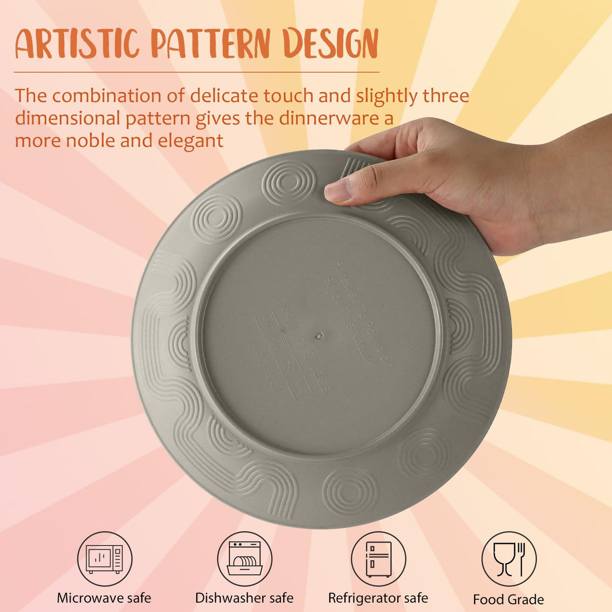 Perlapoc 9-inch plate ideal for salads and shared meals.