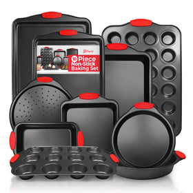 PERLLI non-stick 10-piece bakeware large cookie sheet delivers easy release and even browning.