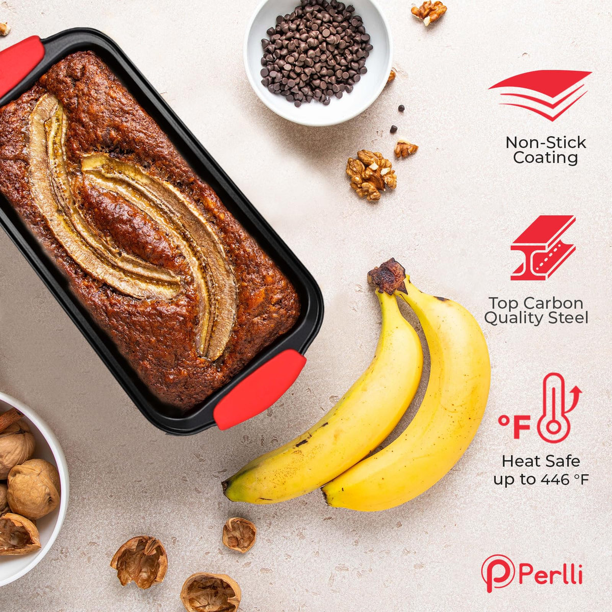 PERLLI non-stick roasting pan offers even roasting and easy cleanup.