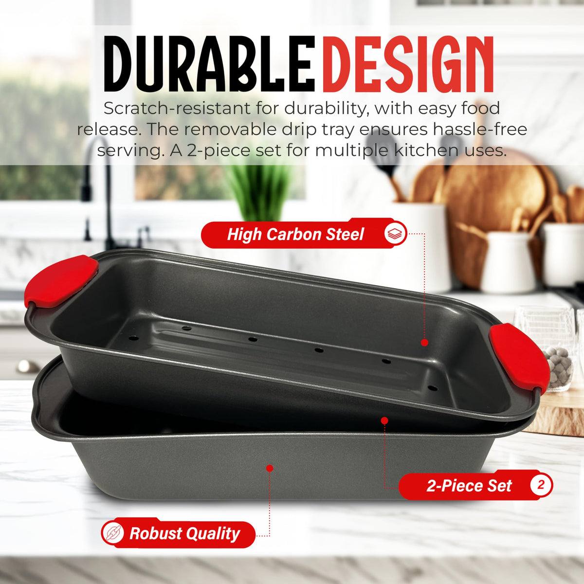 PERLLI pan with 6x11.5 inch dimensions supports multiple recipes