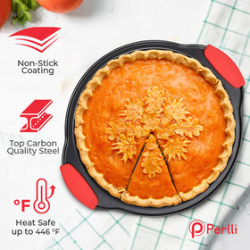 PERLLI roasting pan in sturdy carbon steel for even heat distribution.