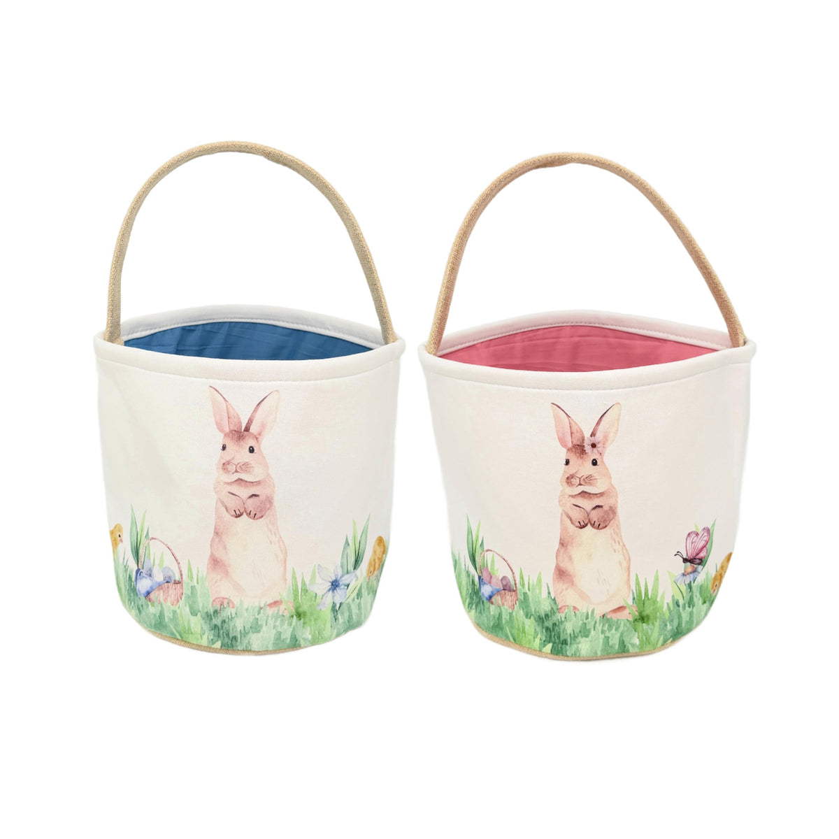 Sew What Fun Gifts Easter basket interior lining protects contents with blue fabric