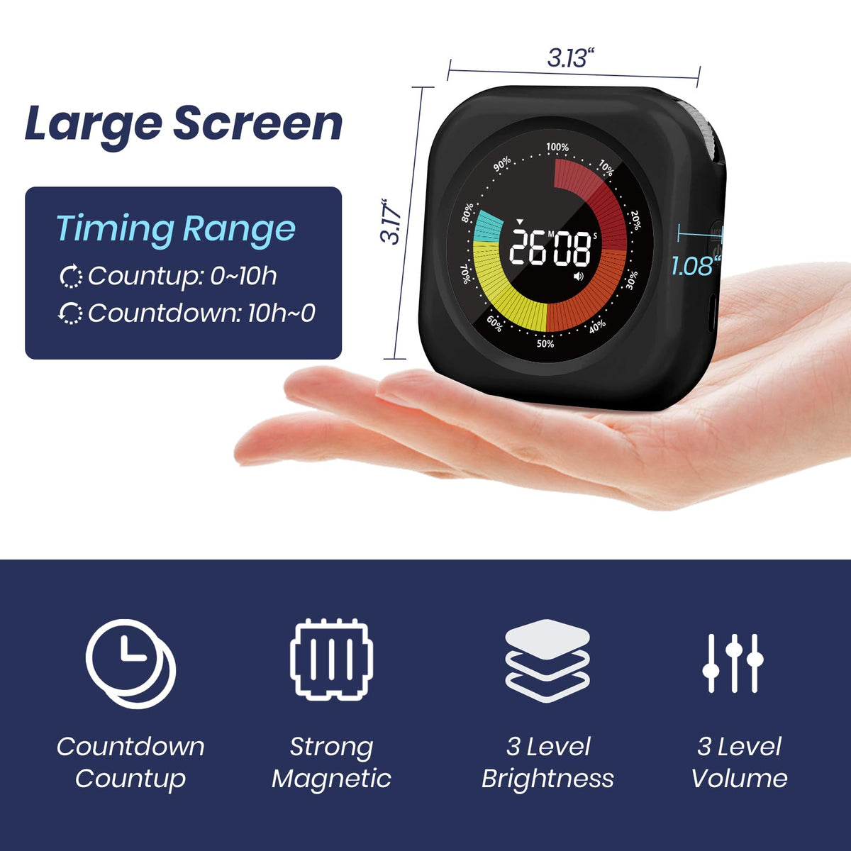 PERSUPER magnetic timer attaches to fridge or board for flexible placement