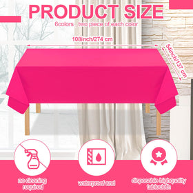 Peryiter neon tablecloth dark pink enhances birthday decor and tidy cleanup