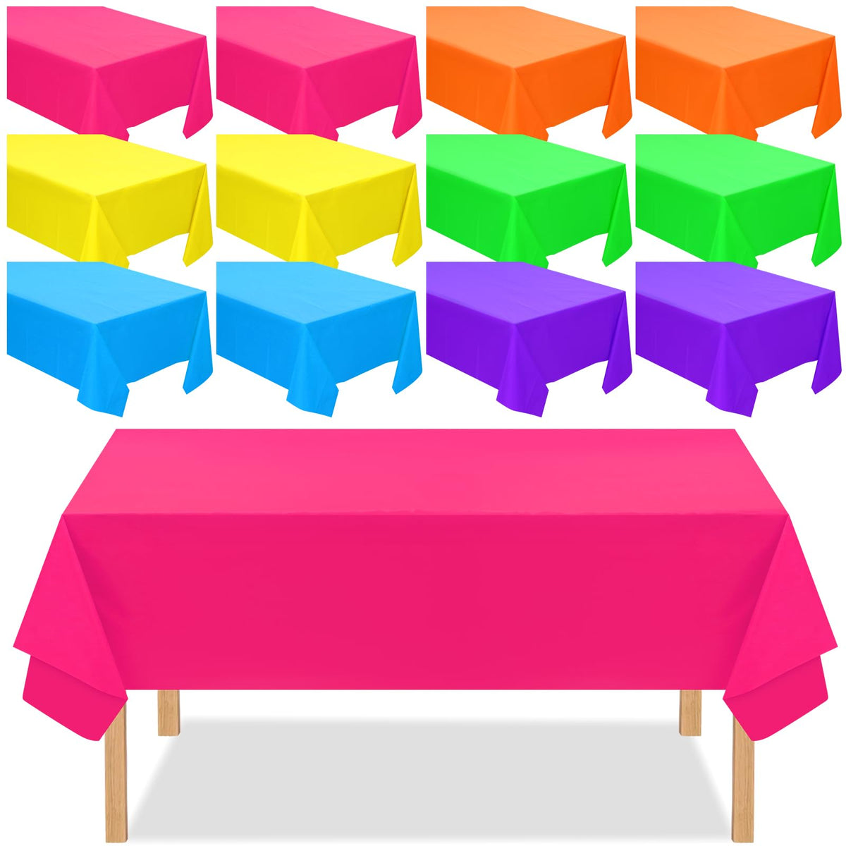 Peryiter neon tablecloth sky blue for vibrant parties and quick cleanup