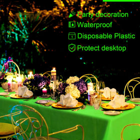 Peryiter neon birthday tablecloth — ready for party table decor.