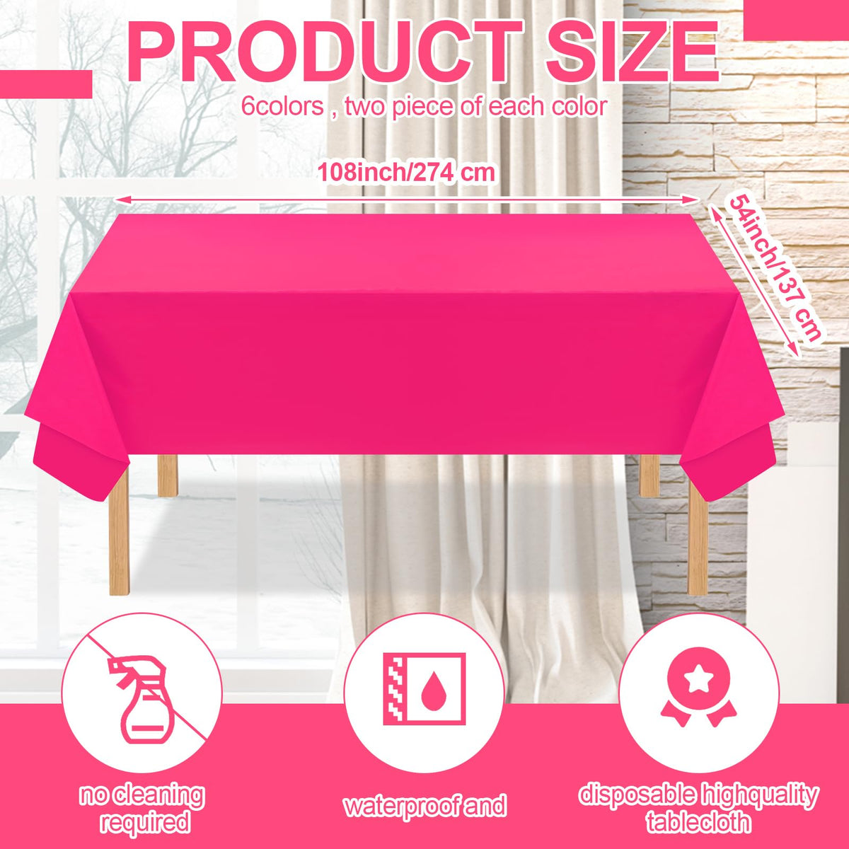 Peryiter neon yellow tablecloth — vibrant color enhances celebrations and cleanup.