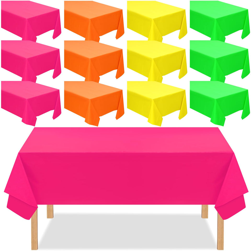 Peryiter neon green tablecloth 54x72 for outdoor party protection.